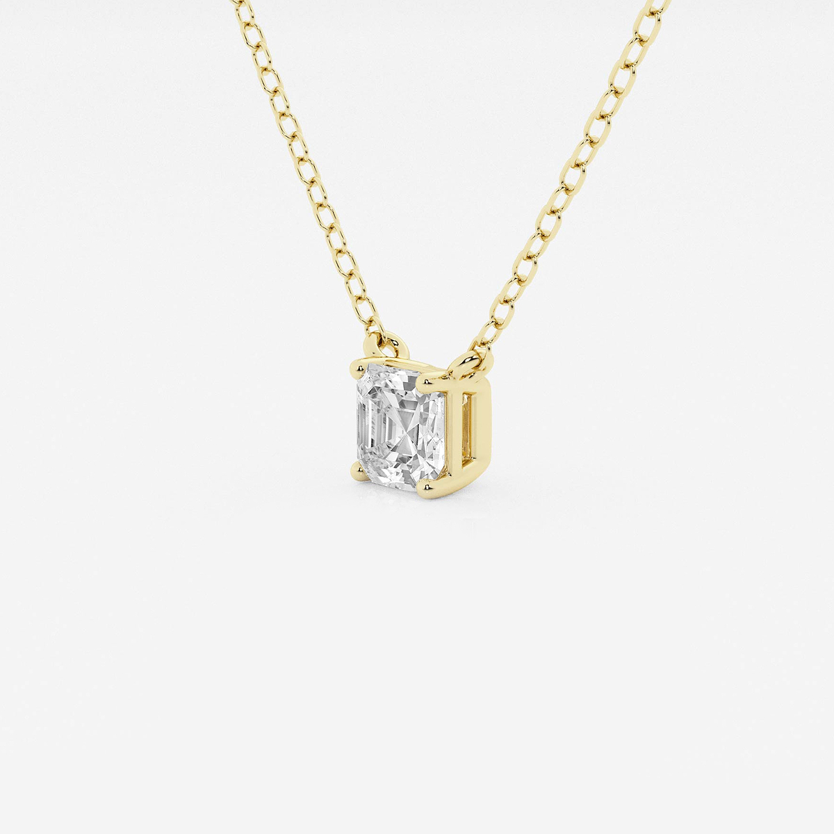 Additional Image 1 for  1/2 ctw Asscher Lab Grown Diamond Solitaire Pendant