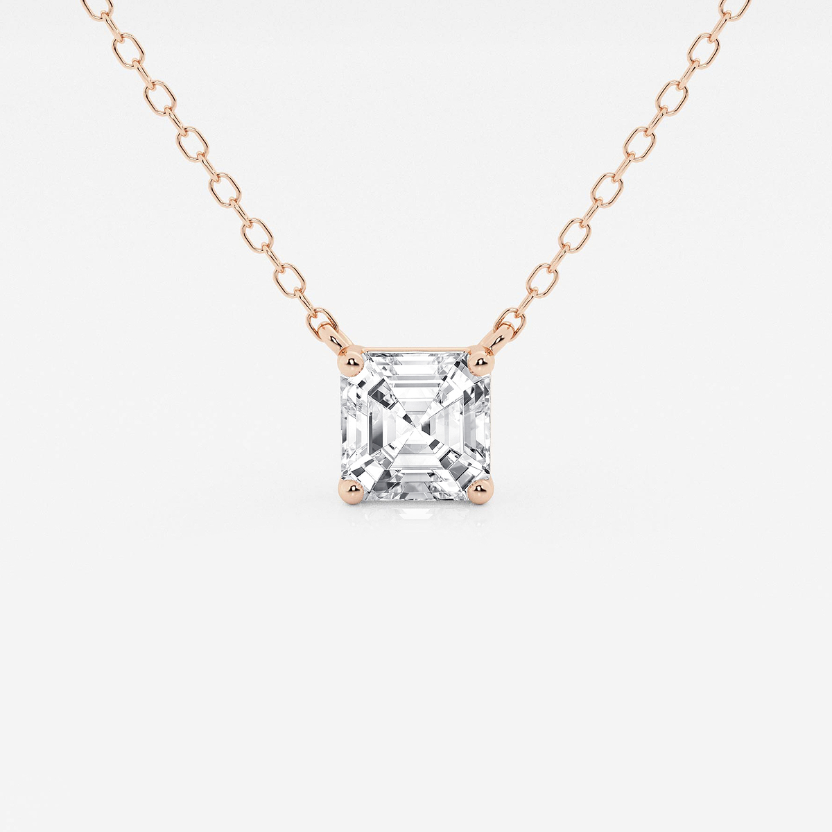 1 ctw Asscher Lab Grown Diamond Solitaire Pendant