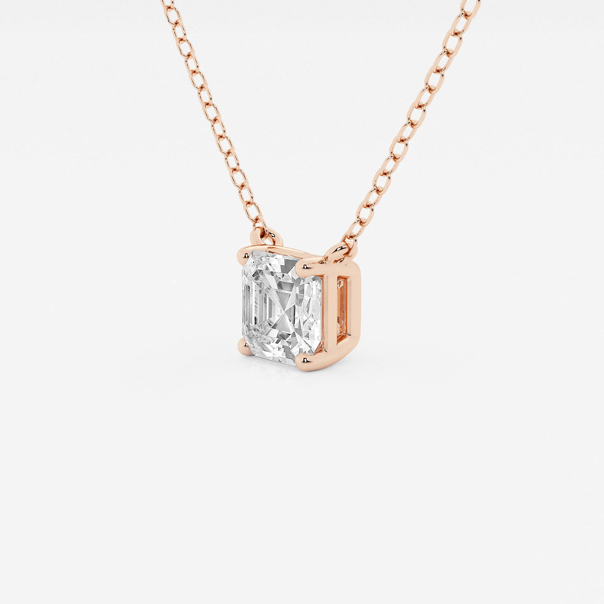 Additional Image 1 for  1 ctw Asscher Lab Grown Diamond Solitaire Pendant