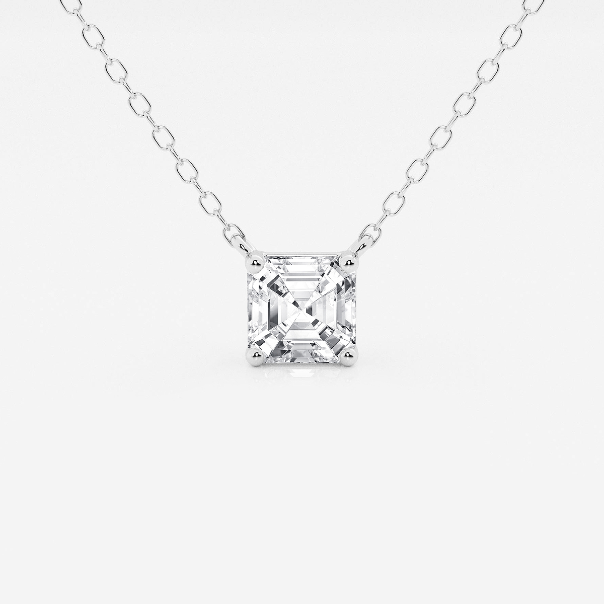 1 ctw Asscher Lab Grown Diamond Solitaire Pendant