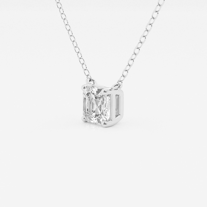 Asscher Pendant - 1 ctw Asscher Lab Grown Diamond Solitaire Pendant