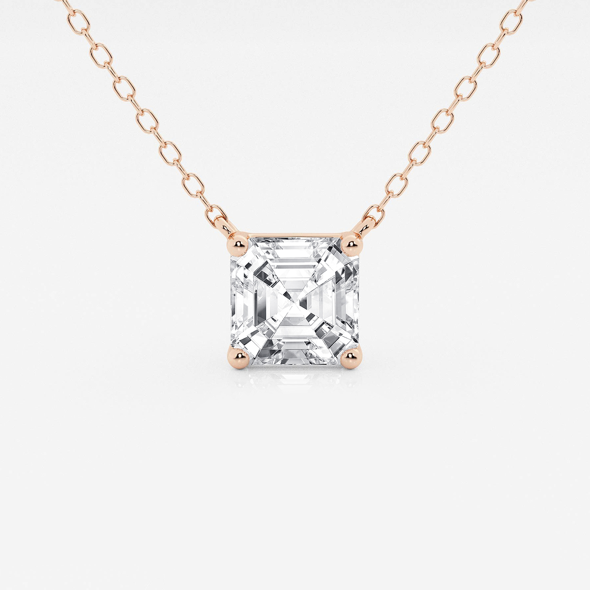 1 1/2 ctw Asscher Lab Grown Diamond Solitaire Pendant