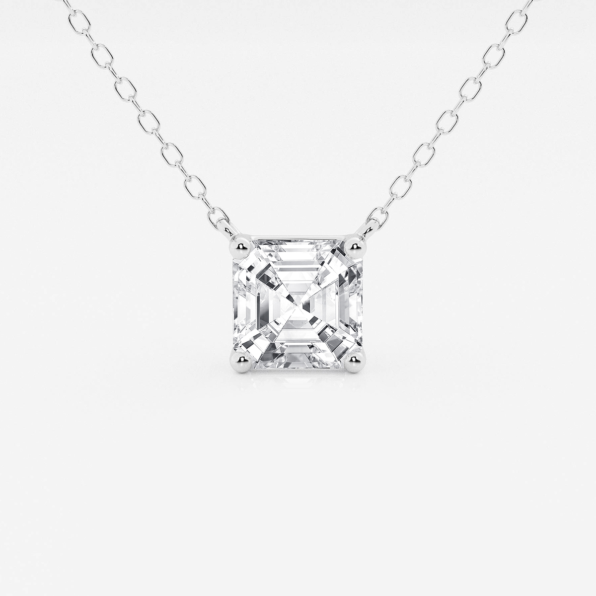 1 1/2 ctw Asscher Lab Grown Diamond Solitaire Pendant