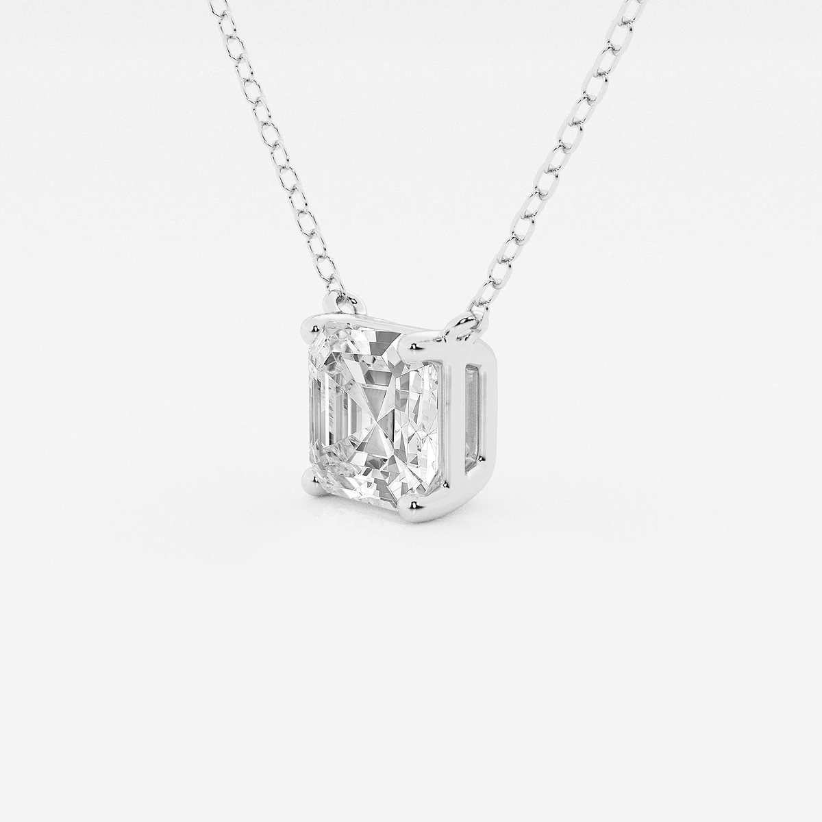 Additional Image 1 for  1 1/2 ctw Asscher Lab Grown Diamond Solitaire Pendant