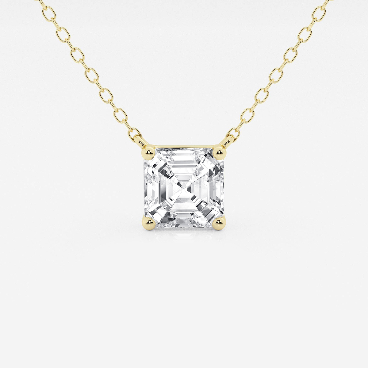 1 1/2 ctw Asscher Lab Grown Diamond Solitaire Pendant
