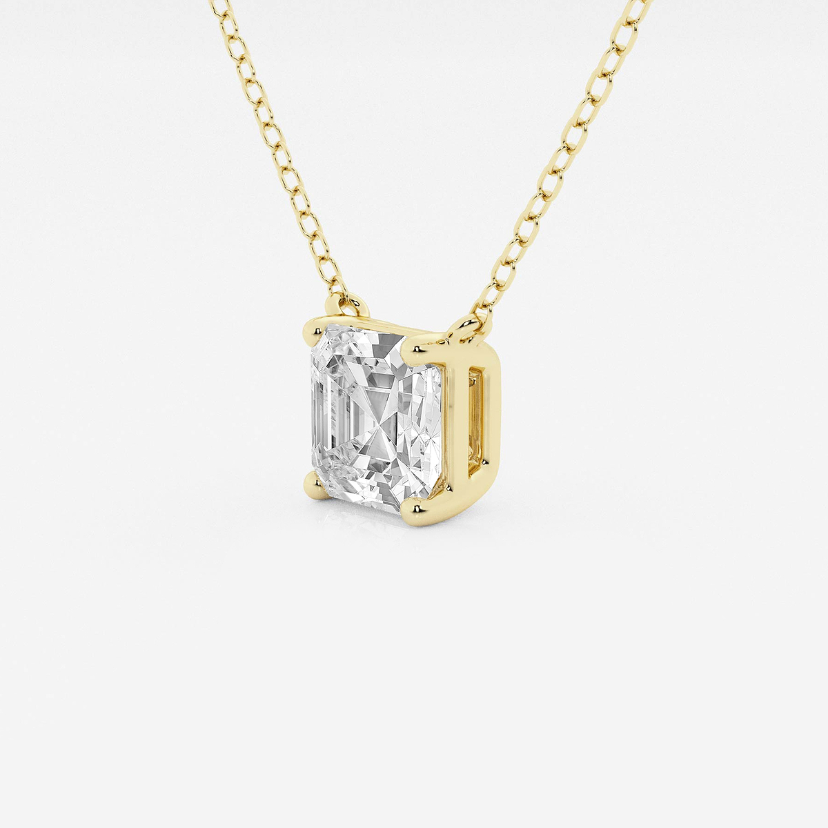 Additional Image 1 for  1 1/2 ctw Asscher Lab Grown Diamond Solitaire Pendant
