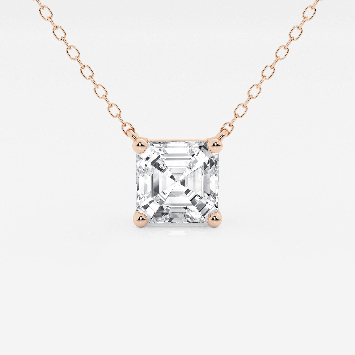 2 ctw Asscher Lab Grown Diamond Solitaire Pendant