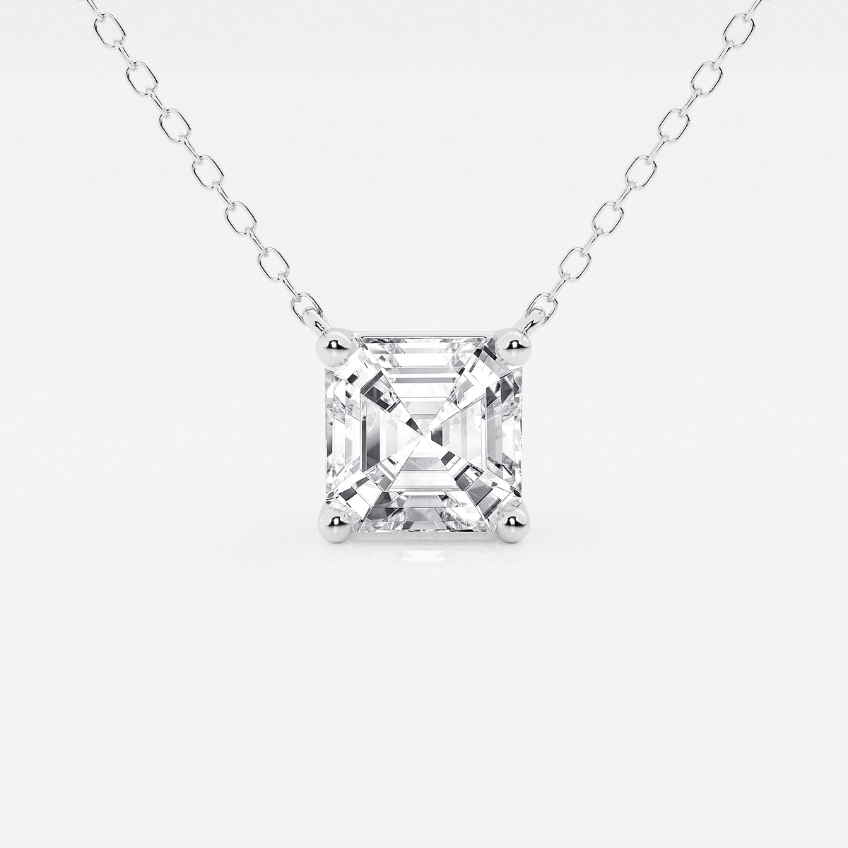 2 ctw Asscher Lab Grown Diamond Solitaire Pendant