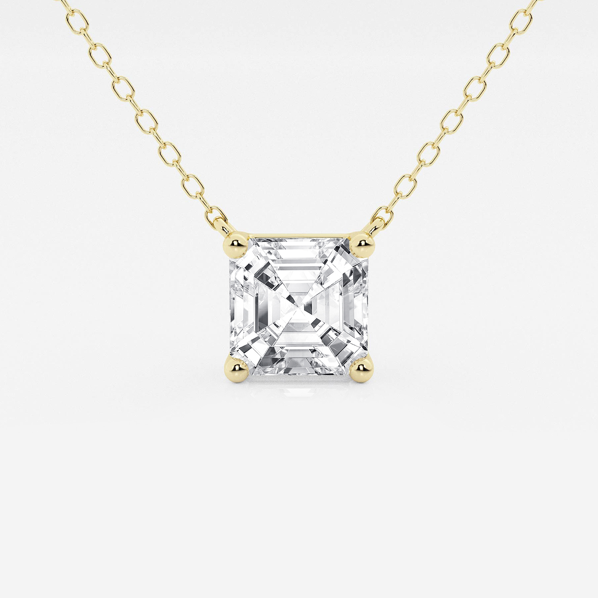 2 ctw Asscher Lab Grown Diamond Solitaire Pendant