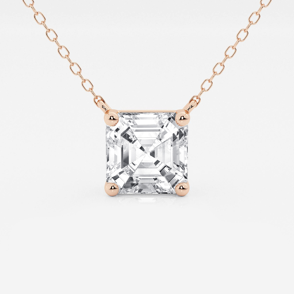 3 ctw Asscher Lab Grown Diamond Solitaire Pendant