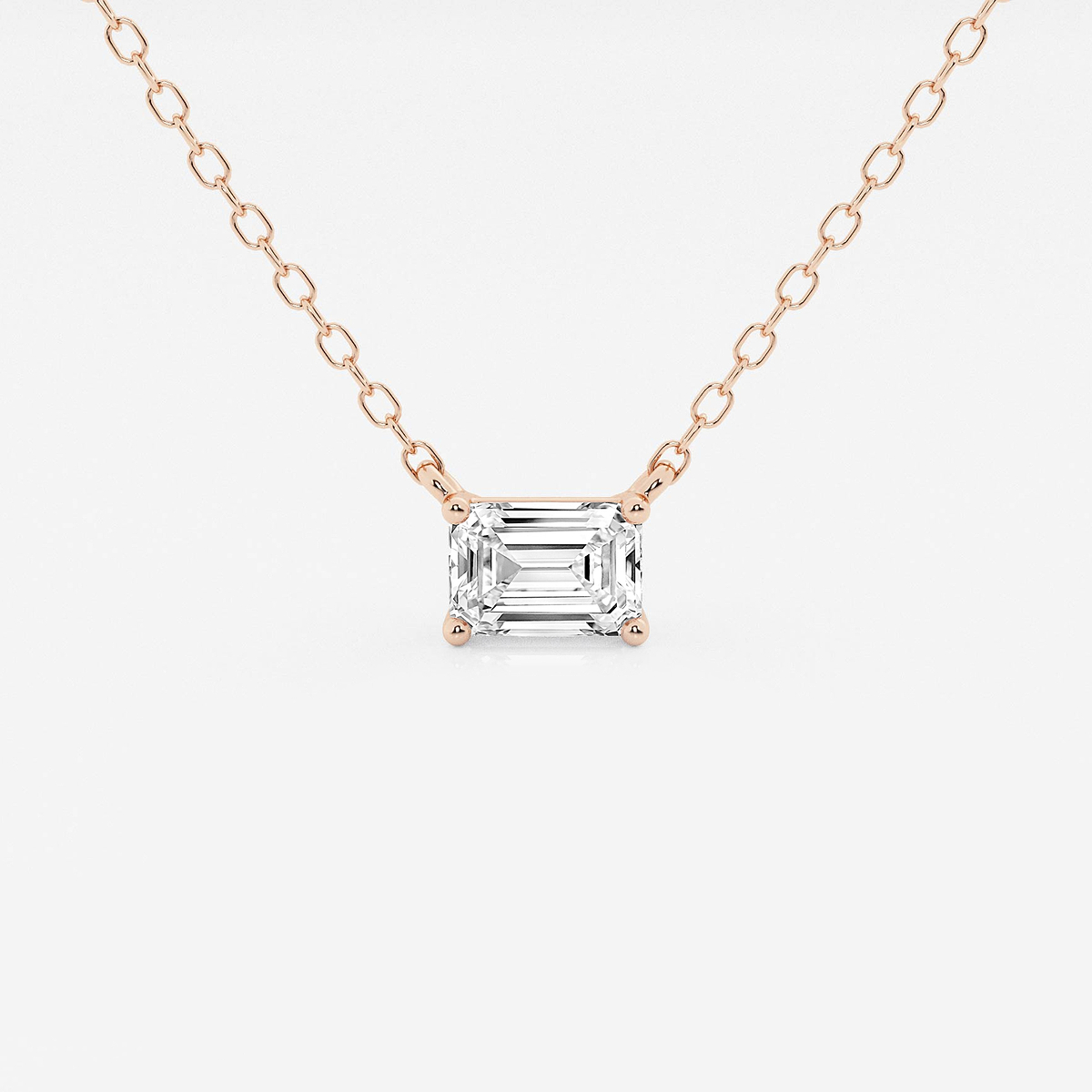 1/2 ctw Emerald Lab Grown Diamond Solitaire Pendant
