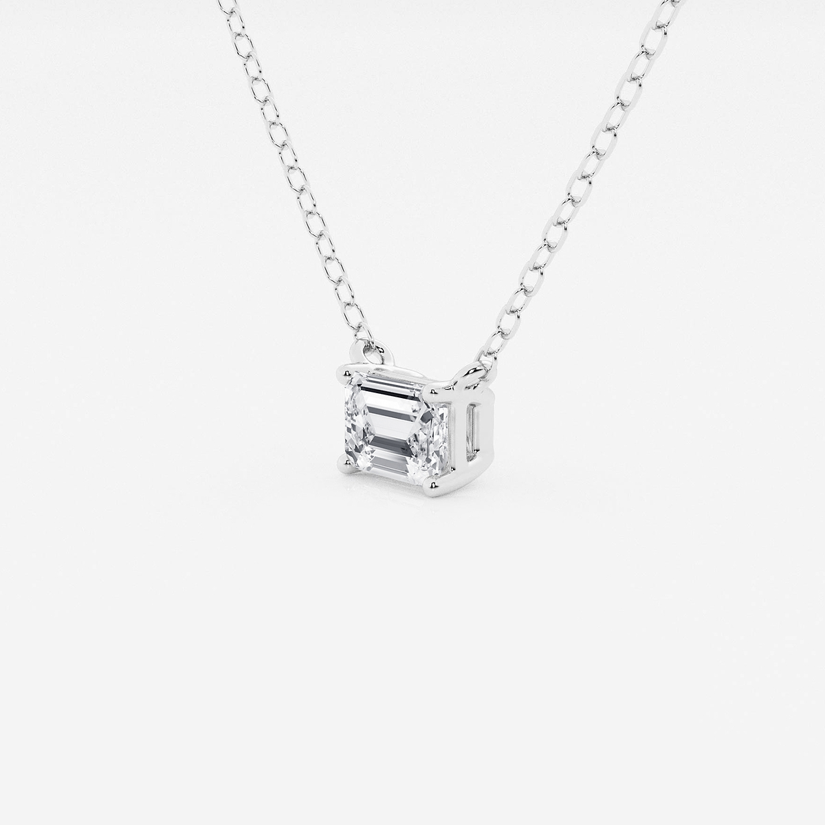 Additional Image 1 for  1/2 ctw Emerald Lab Grown Diamond Solitaire Pendant