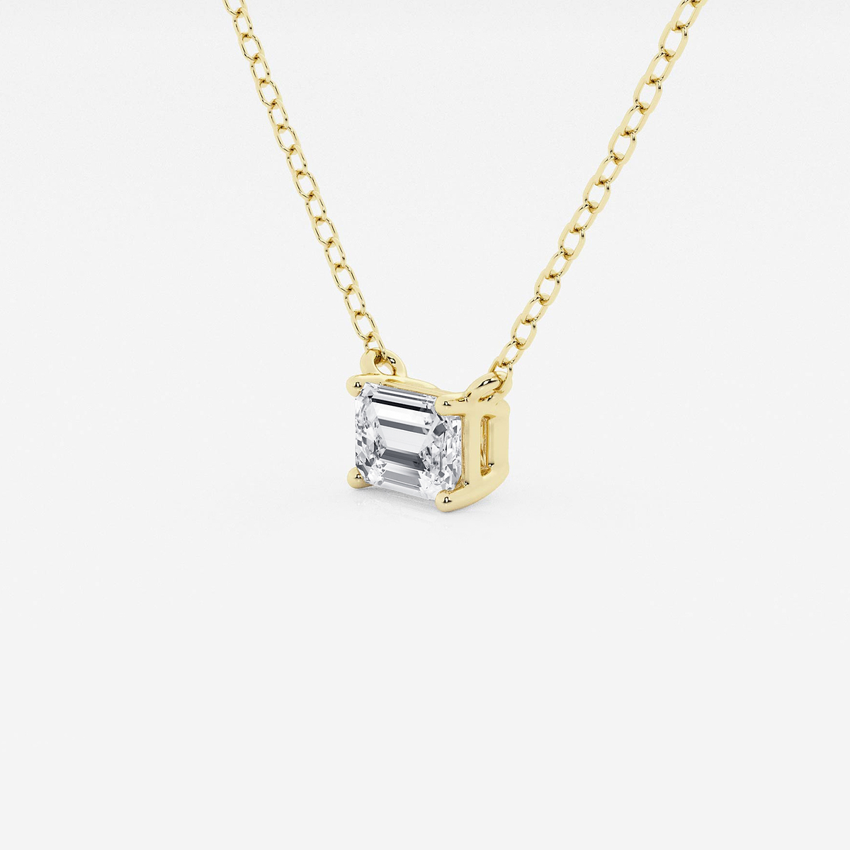 Additional Image 1 for  1/2 ctw Emerald Lab Grown Diamond Solitaire Pendant