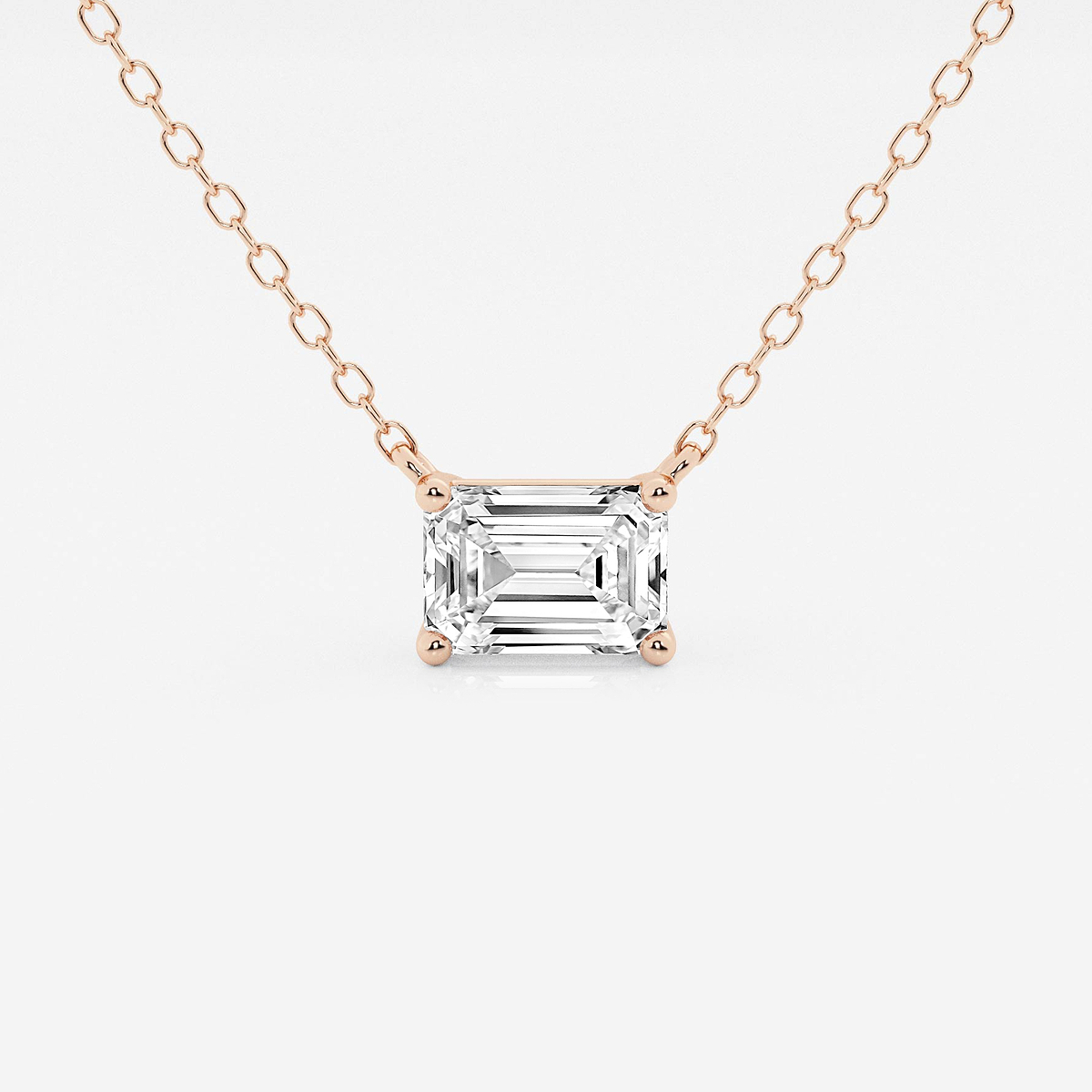 1 ctw Emerald Lab Grown Diamond Solitaire Pendant