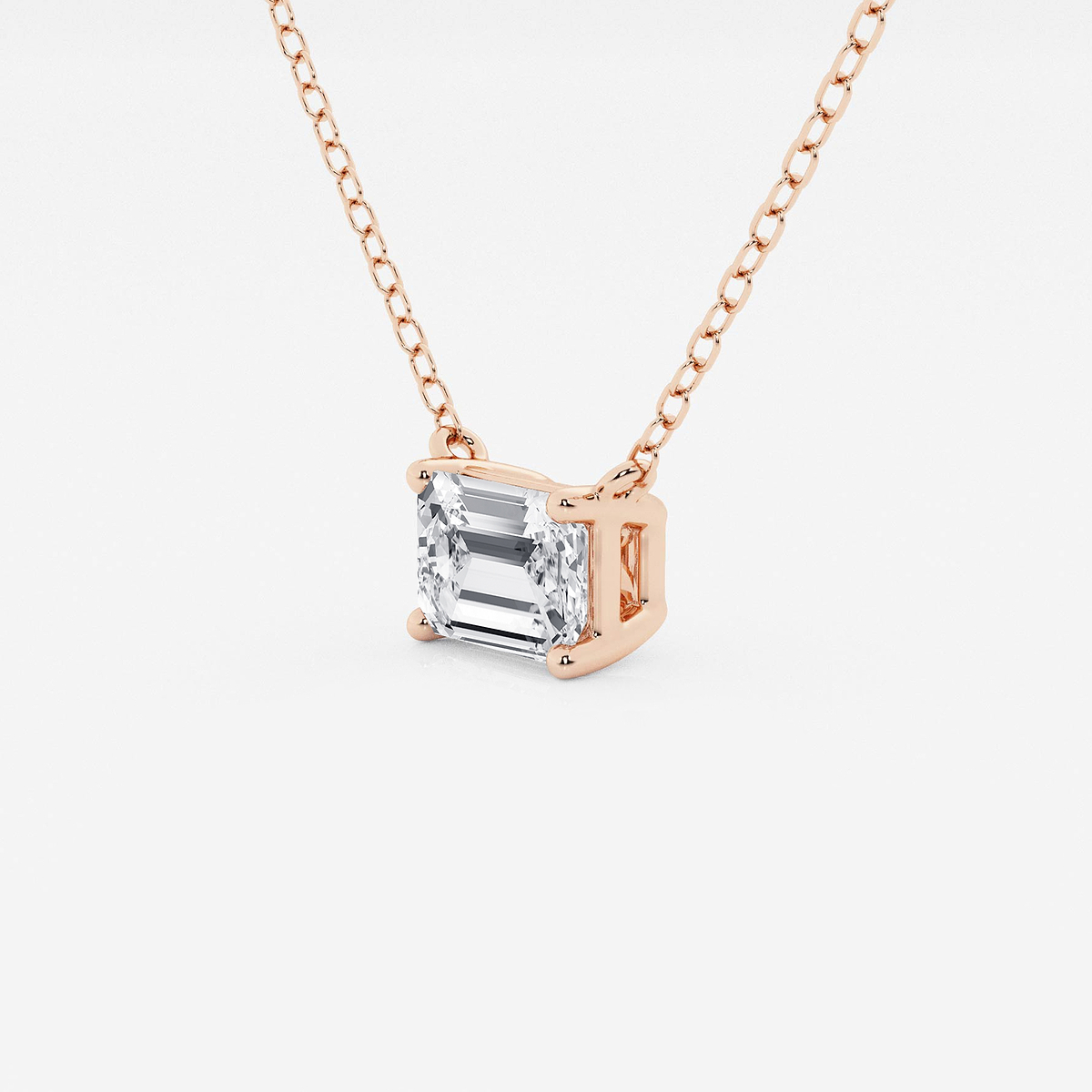 Additional Image 1 for  1 ctw Emerald Lab Grown Diamond Solitaire Pendant