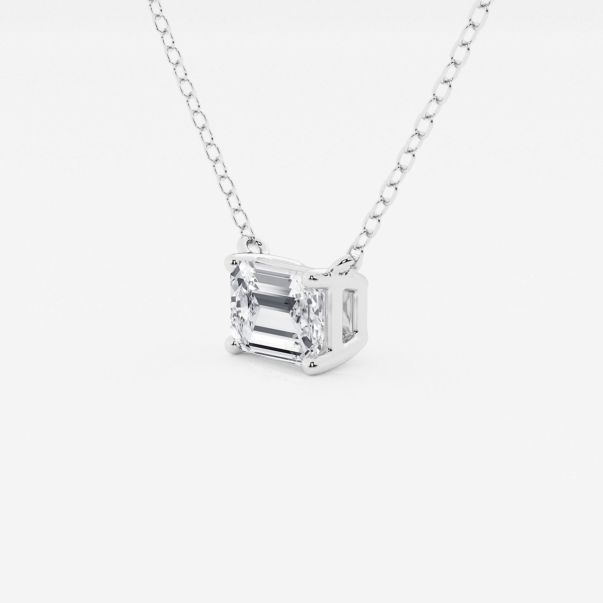 Additional Image 1 for  1 ctw Emerald Lab Grown Diamond Solitaire Pendant