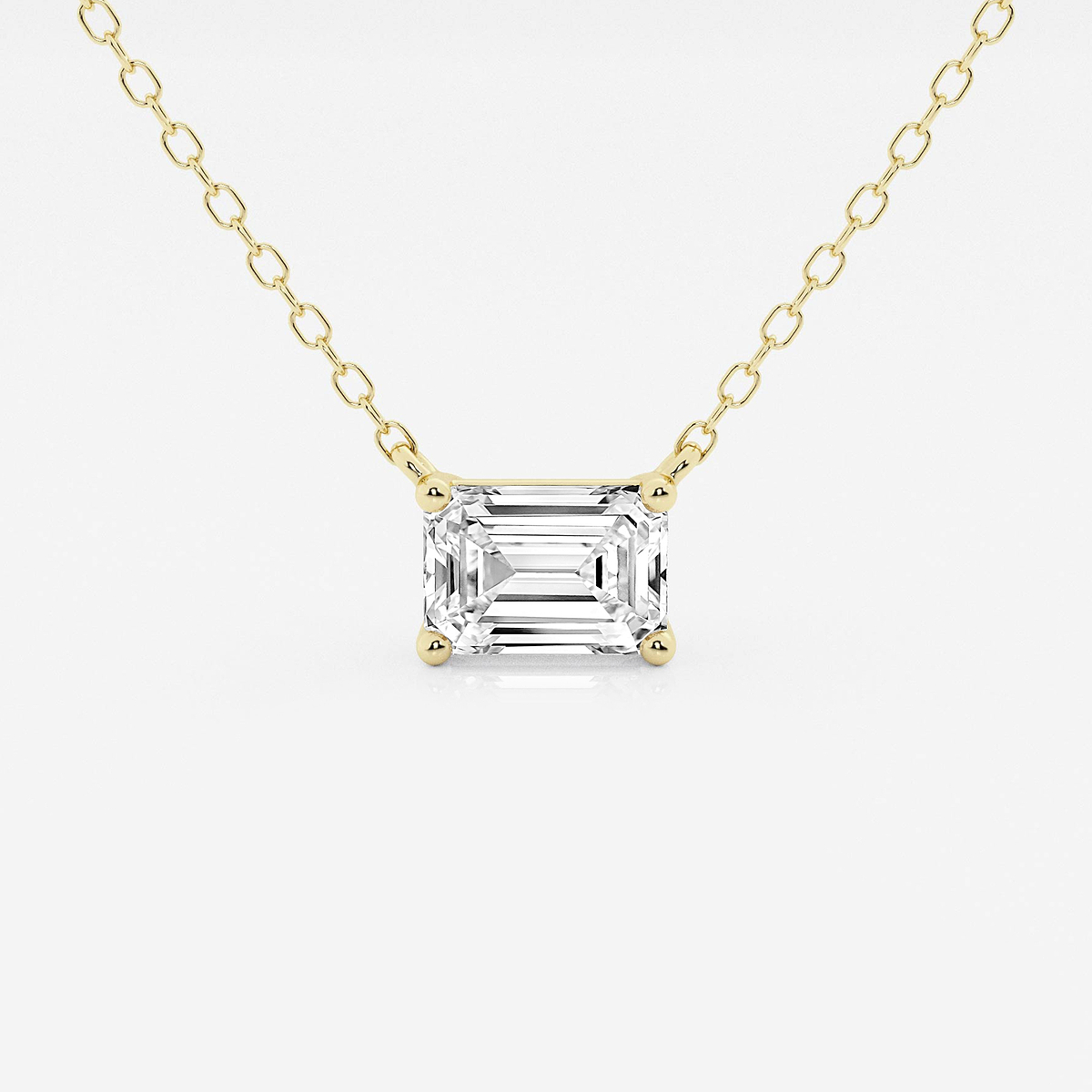 1 ctw Emerald Lab Grown Diamond Solitaire Pendant