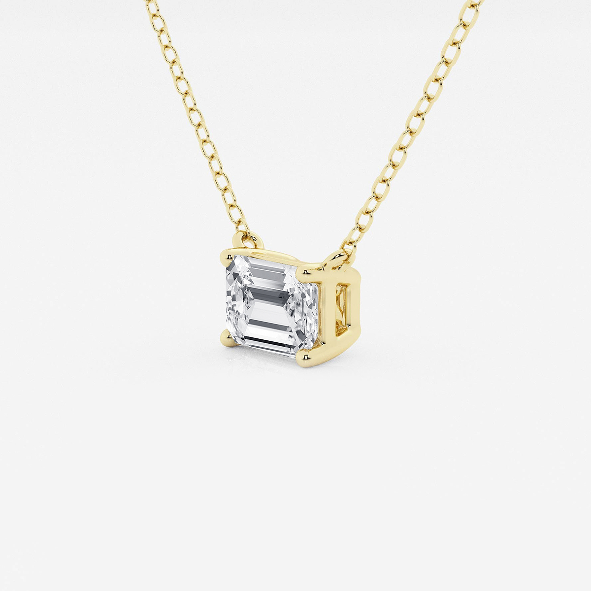 Additional Image 1 for  1 ctw Emerald Lab Grown Diamond Solitaire Pendant