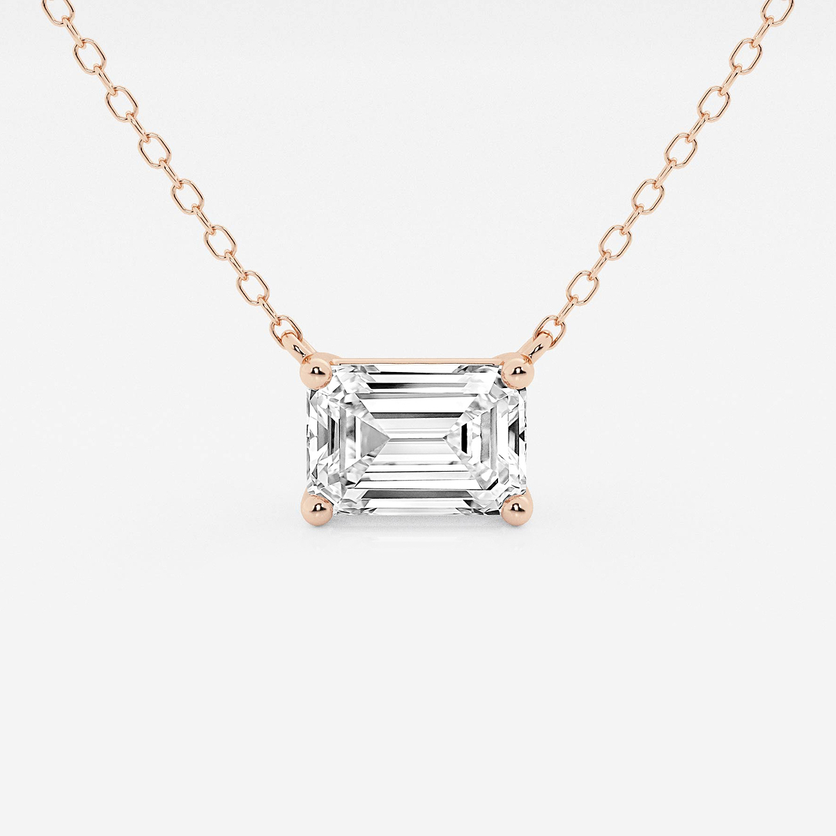 1 1/2 ctw Emerald Lab Grown Diamond Solitaire Pendant