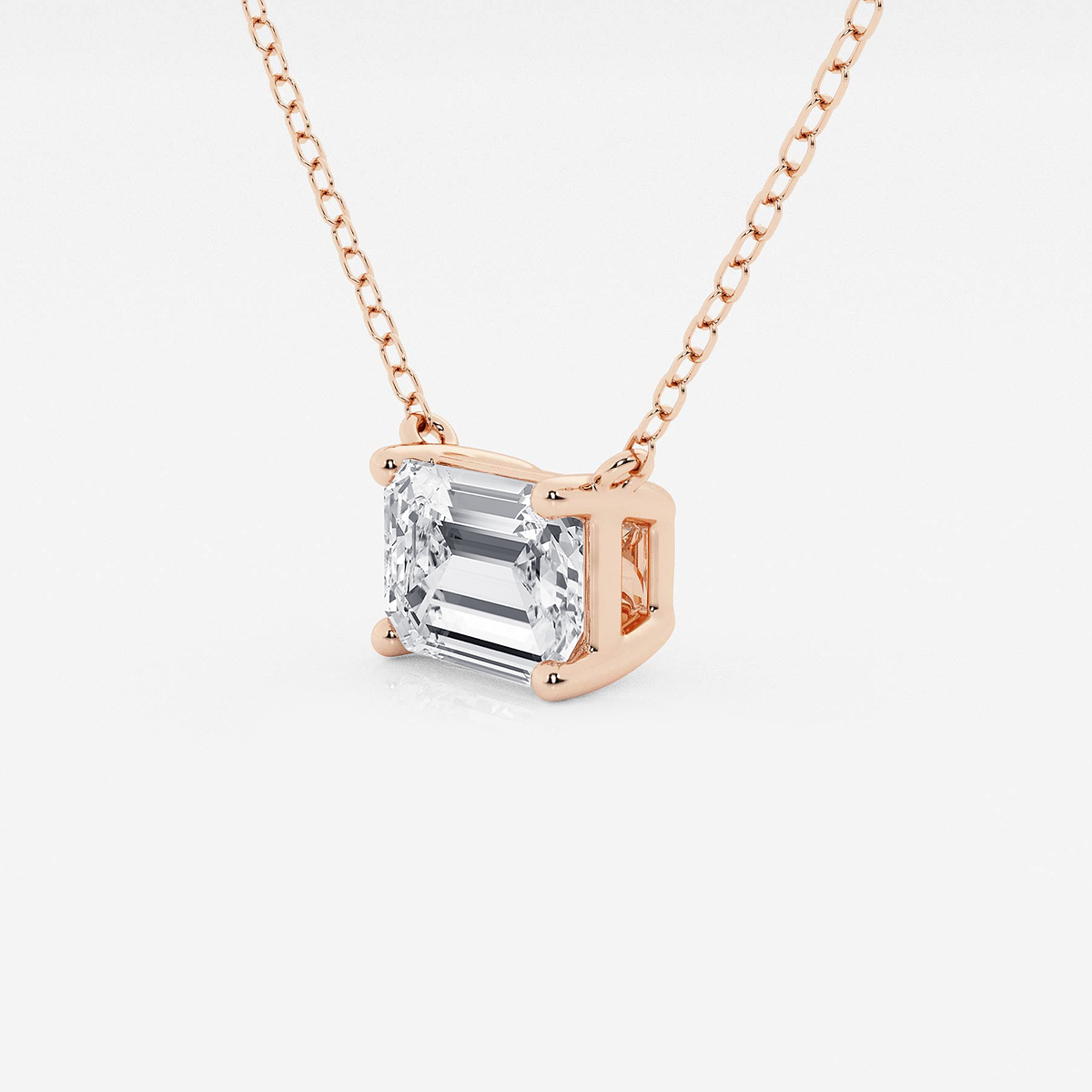 Additional Image 1 for  1 1/2 ctw Emerald Lab Grown Diamond Solitaire Pendant