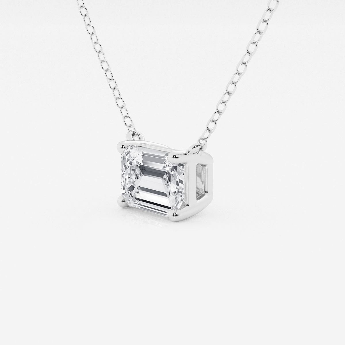 Additional Image 1 for  1 1/2 ctw Emerald Lab Grown Diamond Solitaire Pendant