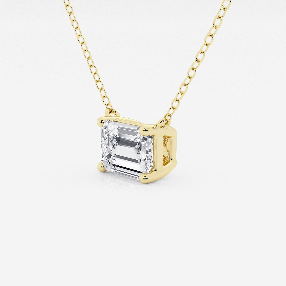 Additional Image 1 for  1 1/2 ctw Emerald Lab Grown Diamond Solitaire Pendant
