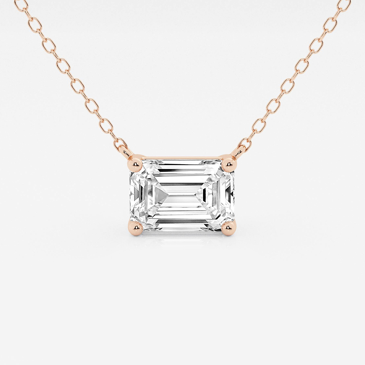 2 ctw Emerald Lab Grown Diamond Solitaire Pendant