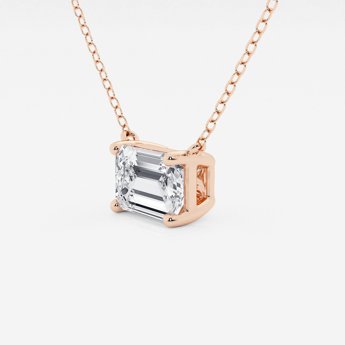 Additional Image 1 for  2 ctw Emerald Lab Grown Diamond Solitaire Pendant