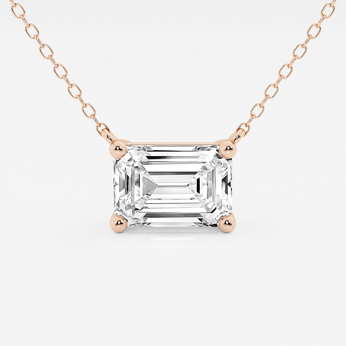 3 ctw Emerald Lab Grown Diamond Solitaire Pendant