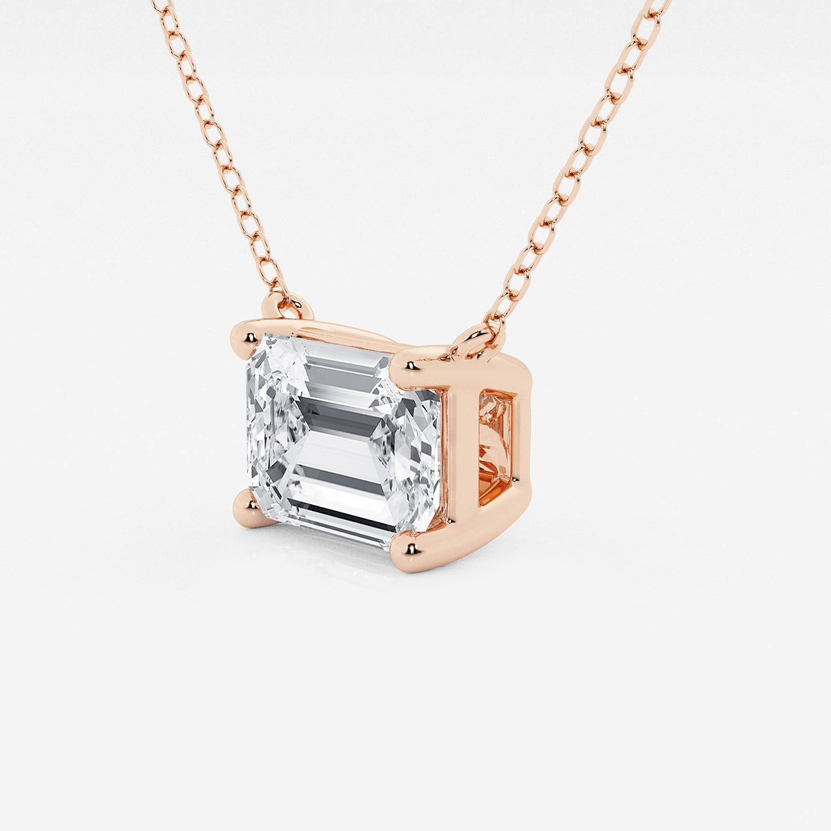 Additional Image 1 for  3 ctw Emerald Lab Grown Diamond Solitaire Pendant