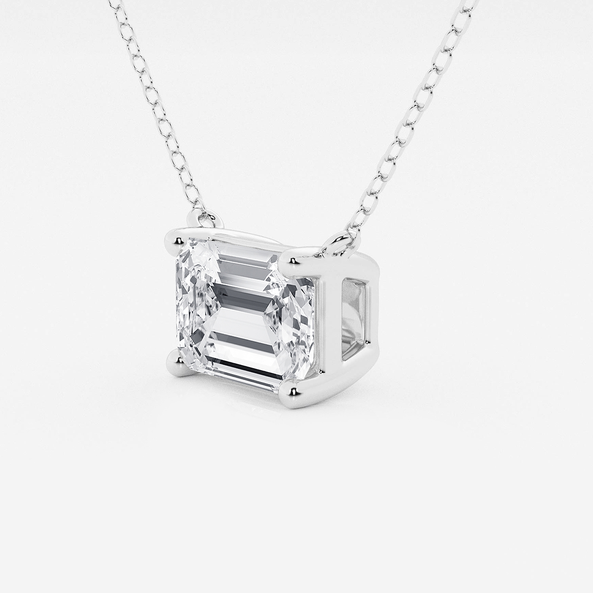 Additional Image 1 for  3 ctw Emerald Lab Grown Diamond Solitaire Pendant