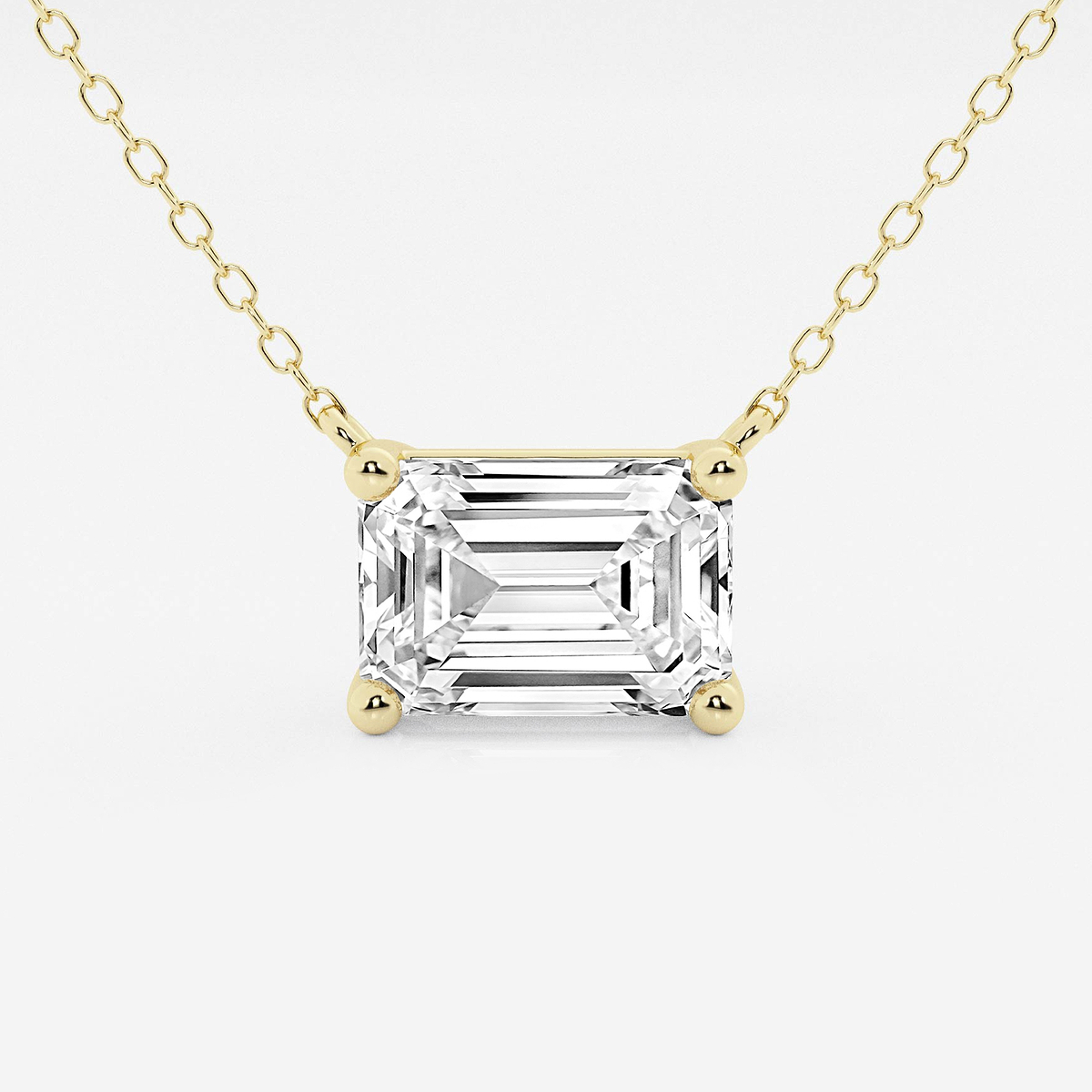 3 ctw Emerald Lab Grown Diamond Solitaire Pendant