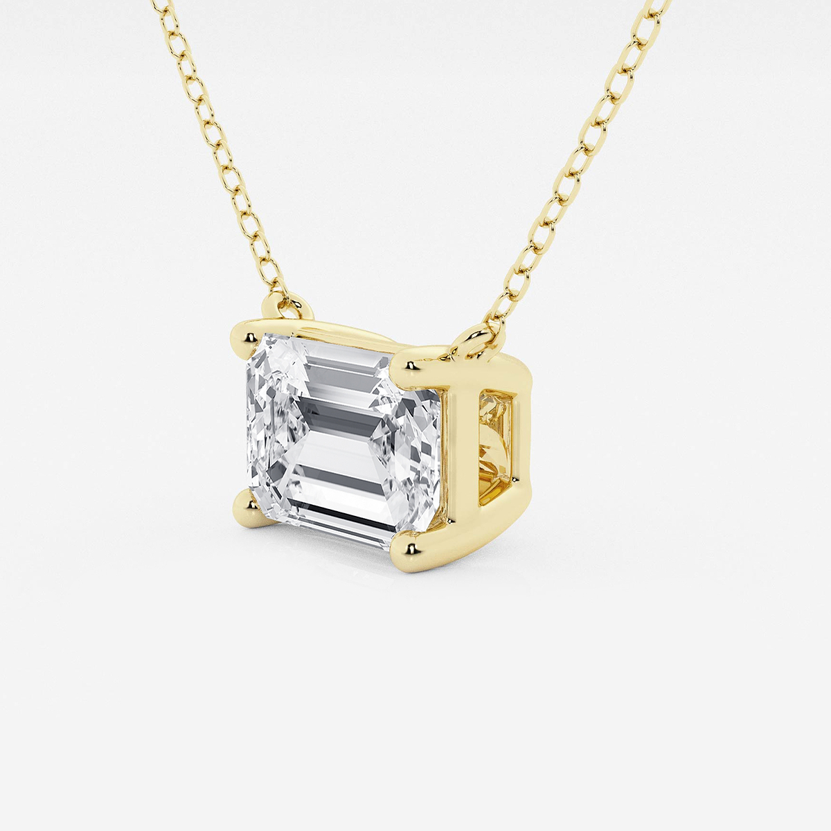 Additional Image 1 for  3 ctw Emerald Lab Grown Diamond Solitaire Pendant
