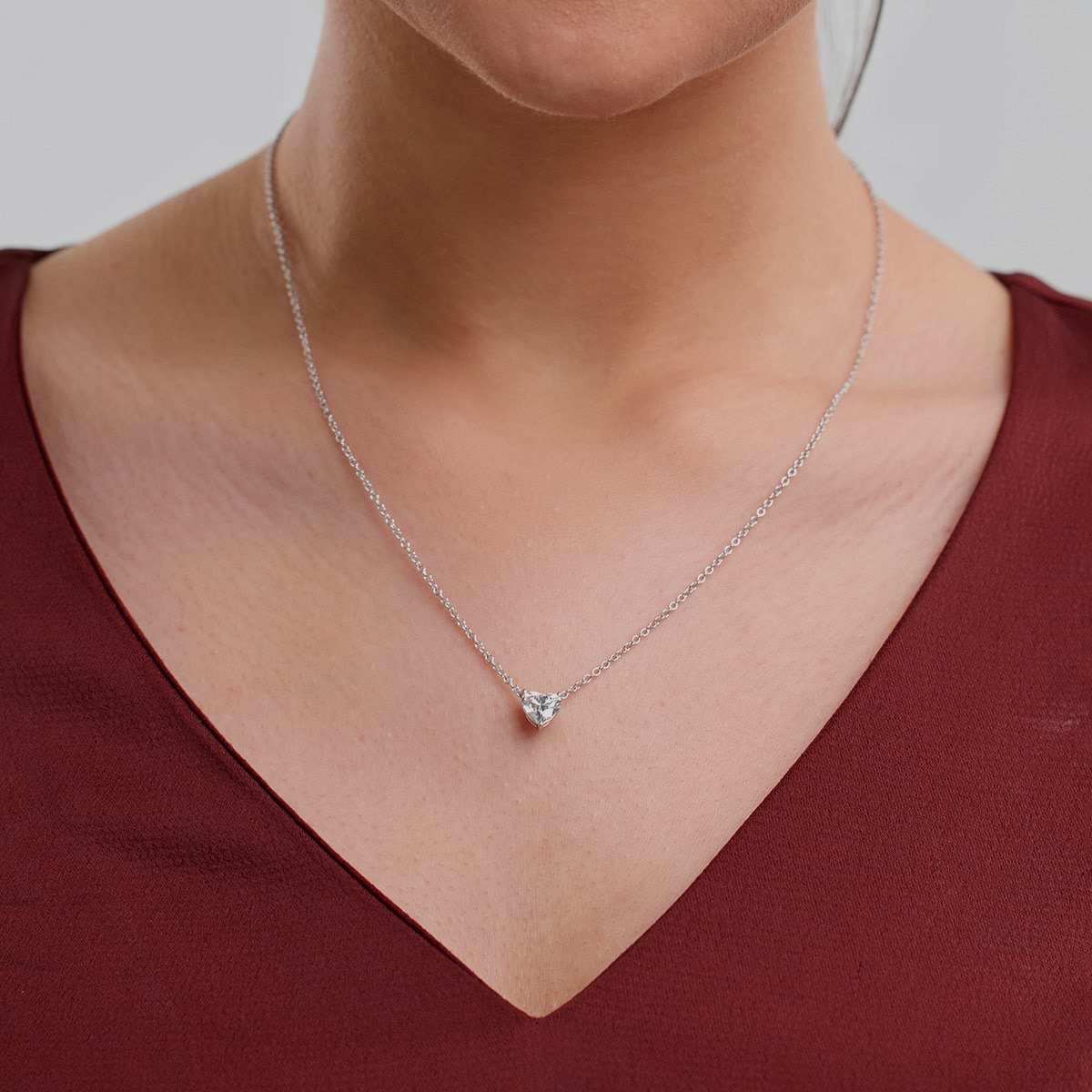 1 ctw Heart Lab Grown Diamond Solitaire Pendant