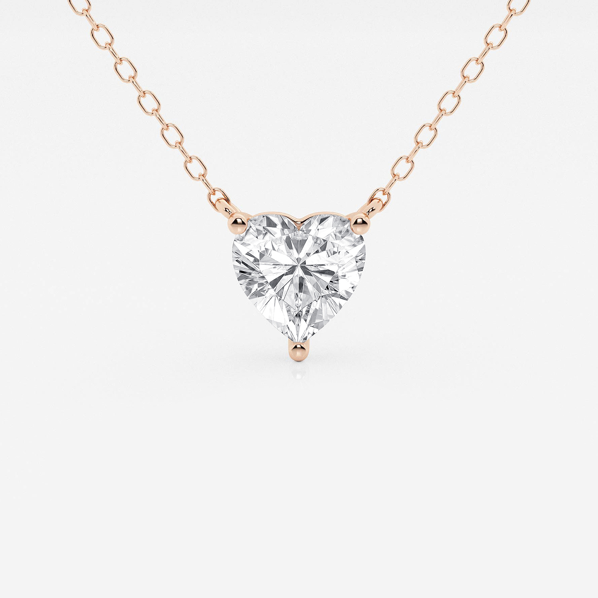 1 ctw Heart Lab Grown Diamond Solitaire Pendant