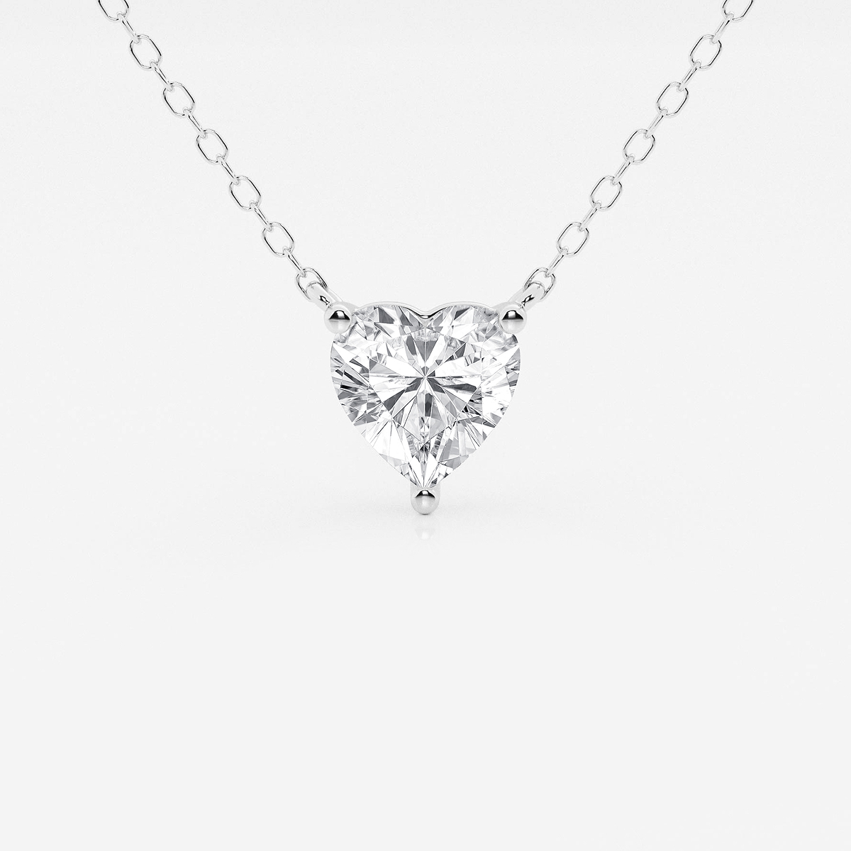 1 ctw Heart Lab Grown Diamond Solitaire Pendant