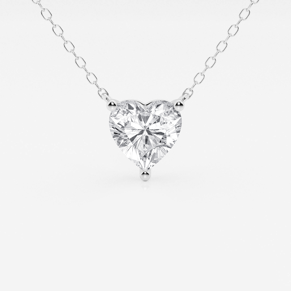 1 1/2 ctw Heart Lab Grown Diamond Solitaire Pendant