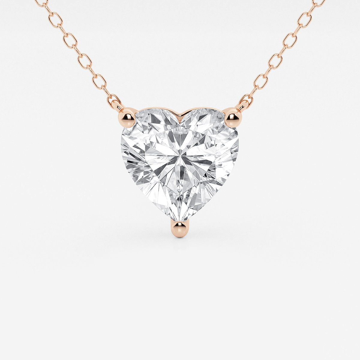 3 ctw Heart Lab Grown Diamond Solitaire Pendant