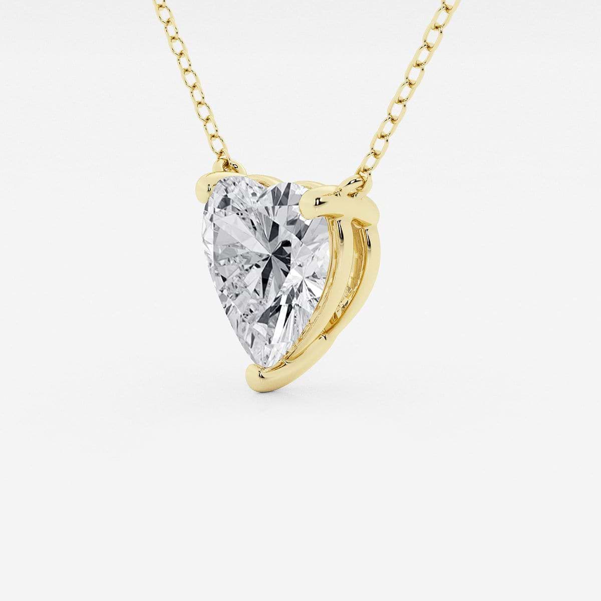 3 ctw Heart Lab Grown Diamond Solitaire Pendant 14K Yellow Gold, FG, VS2+