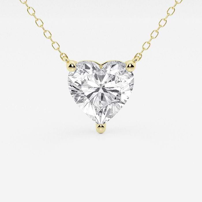 3 ctw Heart Lab Grown Diamond Solitaire Pendant