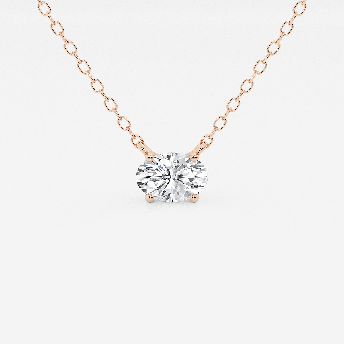 1/2 ctw Oval Lab Grown Diamond Solitaire Pendant