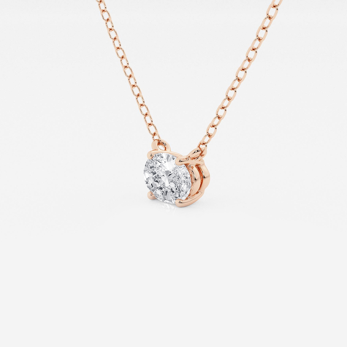 Additional Image 1 for  1/2 ctw Oval Lab Grown Diamond Solitaire Pendant