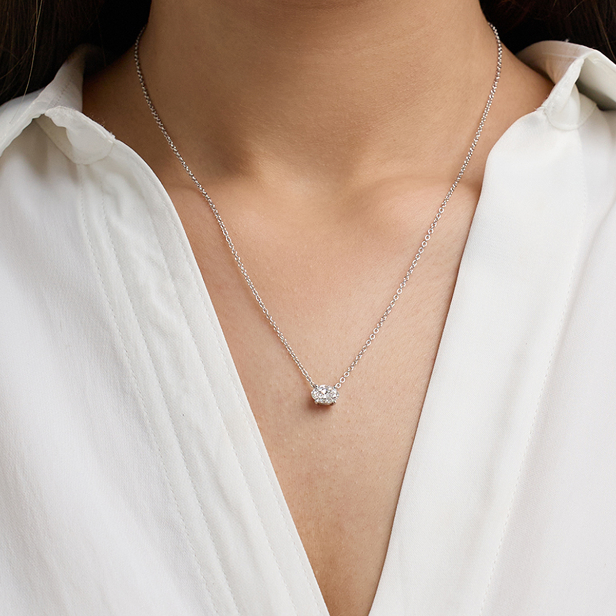 1/2 ctw Oval Lab Grown Diamond Solitaire Pendant