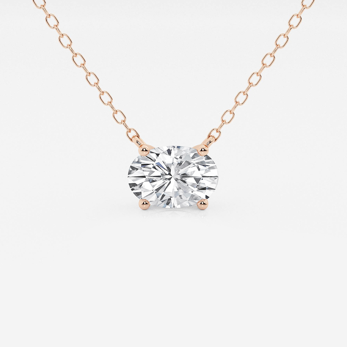 1 ctw Oval Lab Grown Diamond Solitaire Pendant