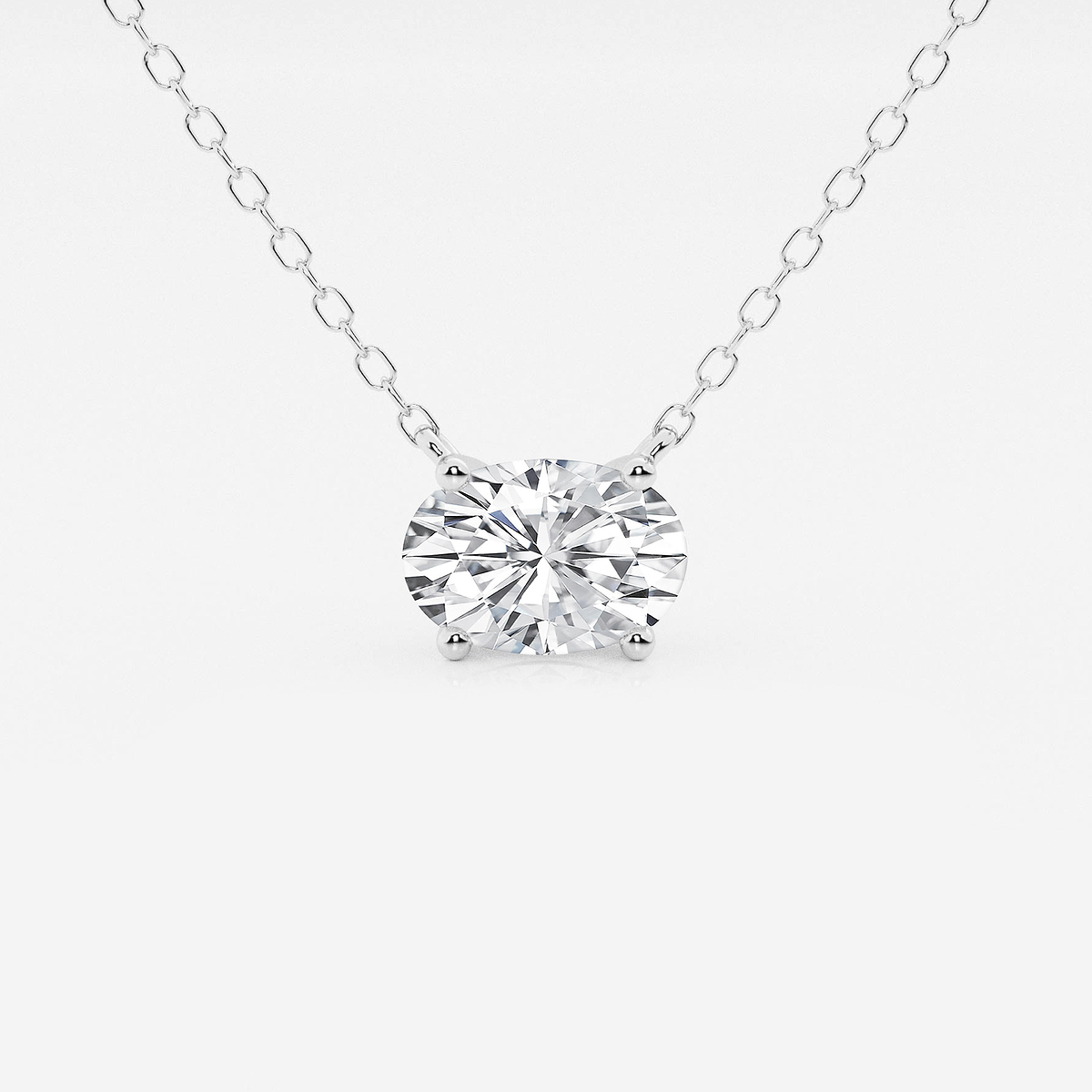 1 ctw Oval Lab Grown Diamond Solitaire Pendant