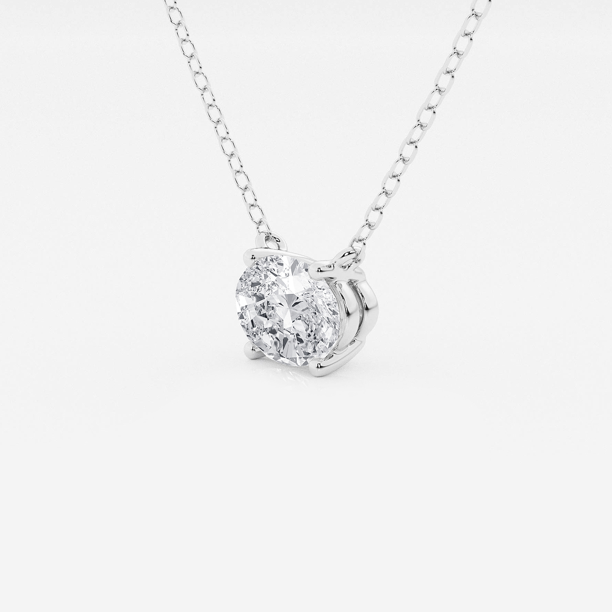 Additional Image 1 for  1 ctw Oval Lab Grown Diamond Solitaire Pendant