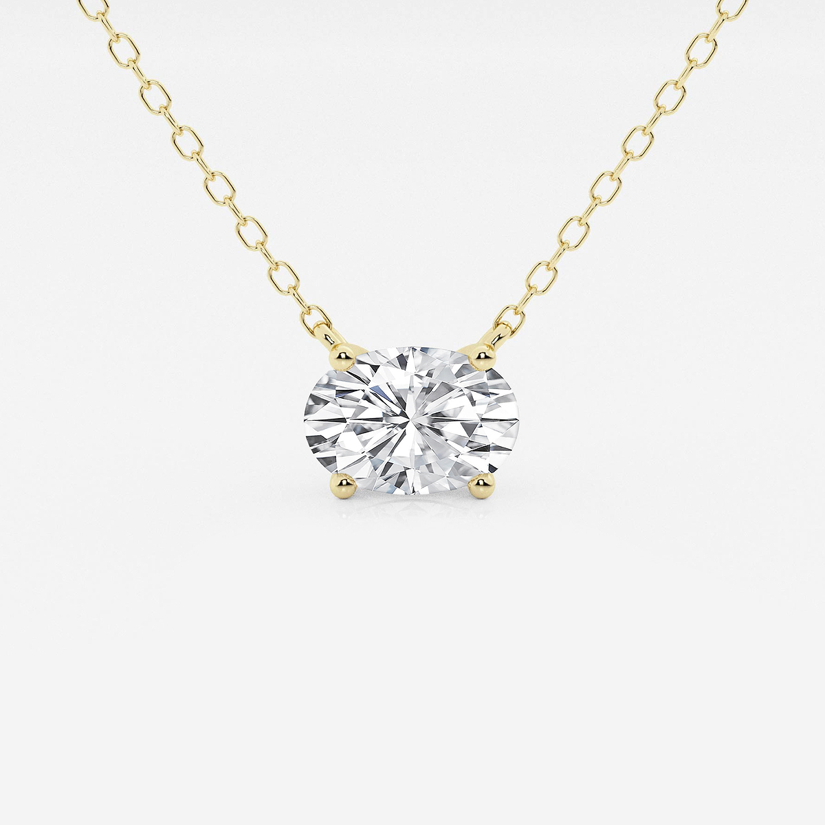 1 ctw Oval Lab Grown Diamond Solitaire Pendant