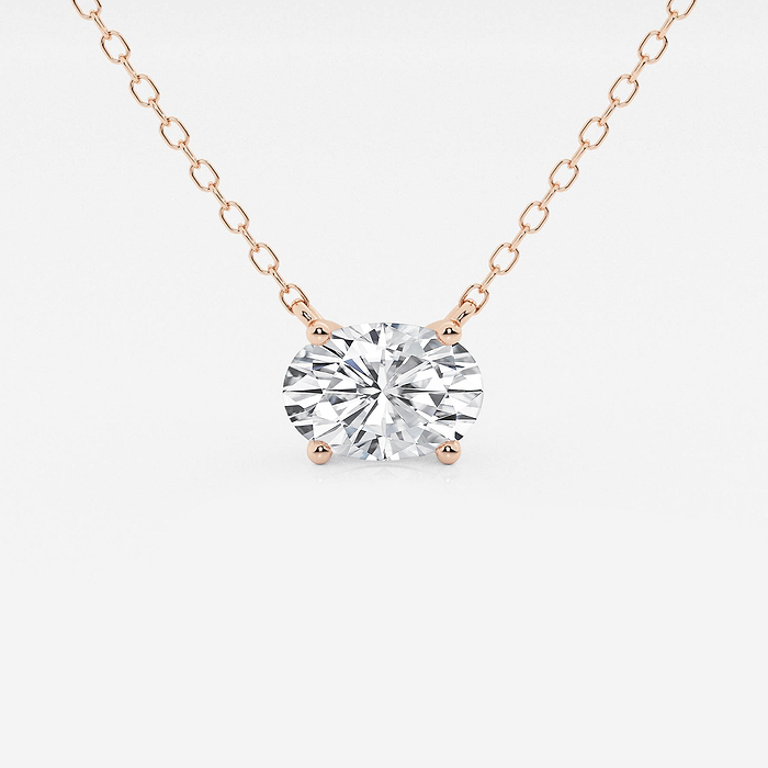 1 ctw Oval Lab Grown Diamond Solitaire Pendant