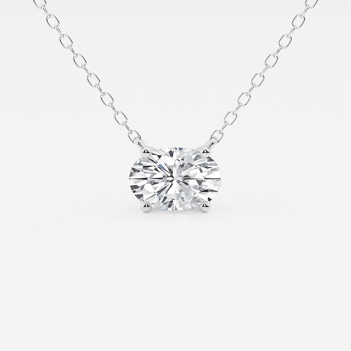 1 ctw Oval Lab Grown Diamond Solitaire Pendant