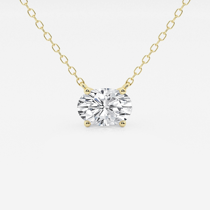 1 ctw Oval Lab Grown Diamond Solitaire Pendant